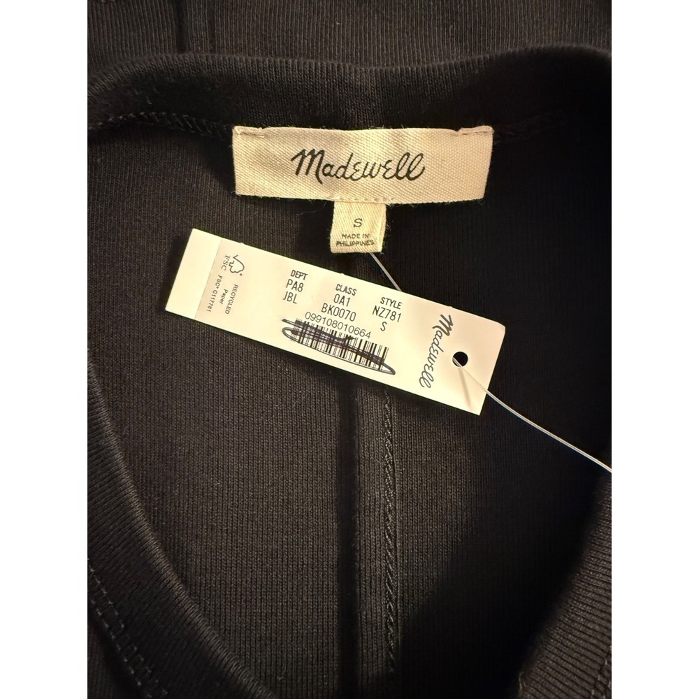 Madewell The '90s Shell Tank in Compact Cotton Black Womens Small NZ781 - Picture 5 of 8